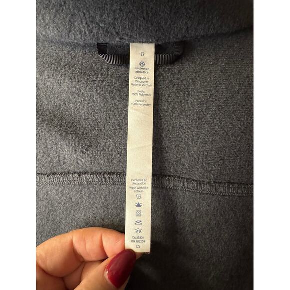 Lululemon Its Fleecing Cold Full Zip Fleece Jacket Women’s Size 8 Gray - Picture 9 of 11